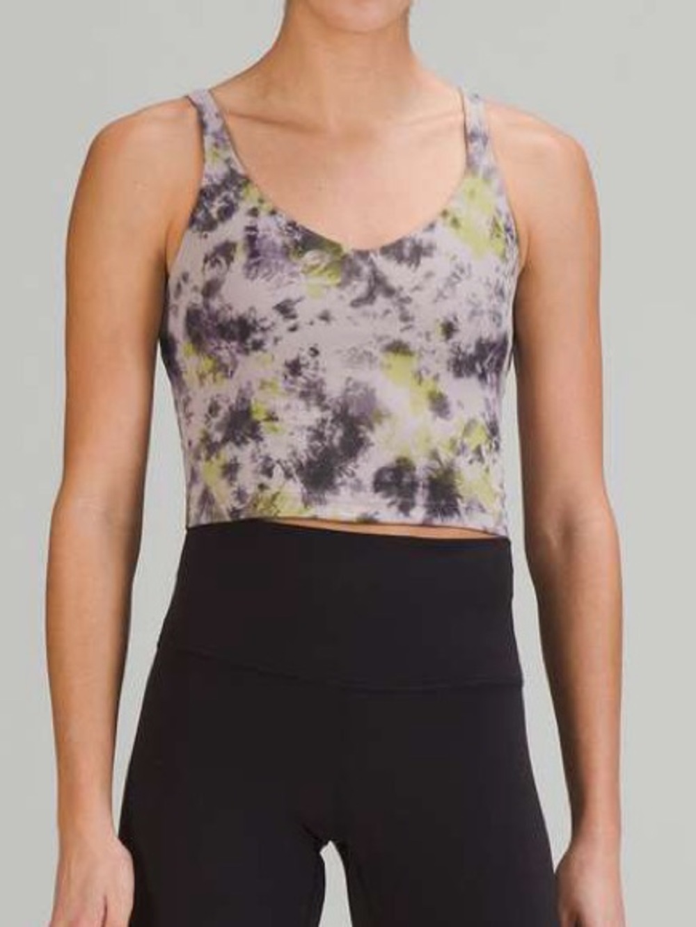 lululemon tie-dye tank crop top size 4 purple green